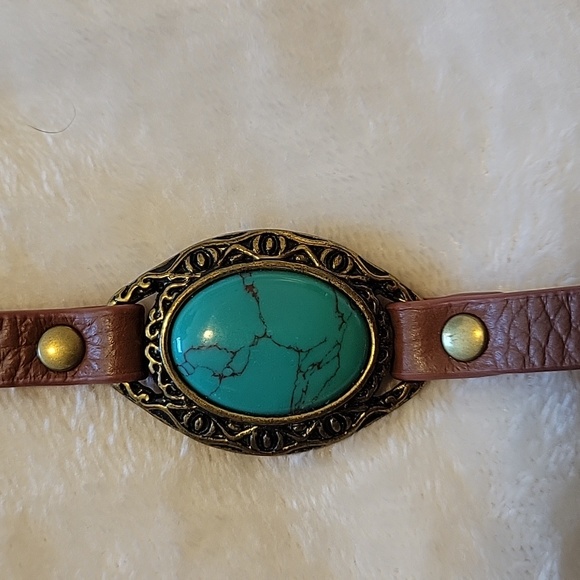 Premier Designs Wrap Bracelet Turquoise/Bronze Tone - Picture 5 of 7